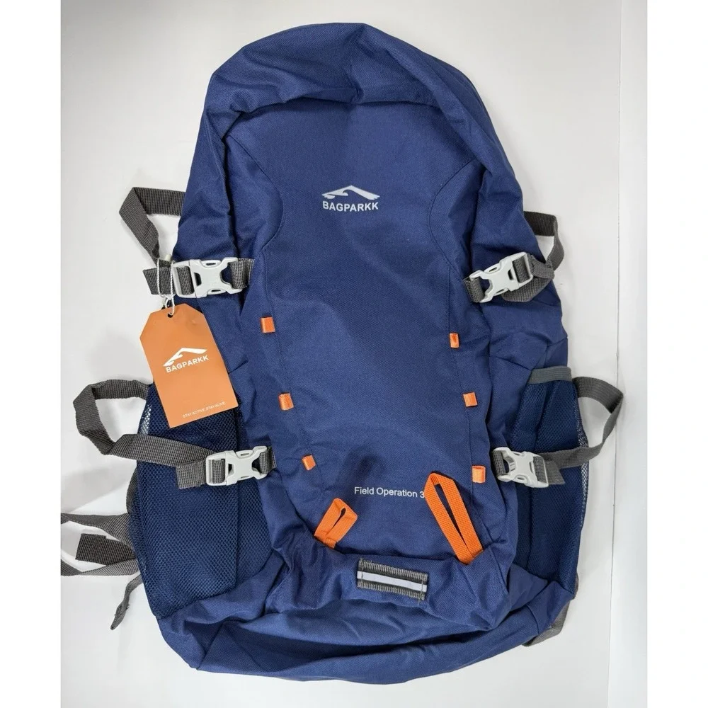 Bagparkk Blue Backpack Field Operation 35L Camp Fish Lightweight Daypack